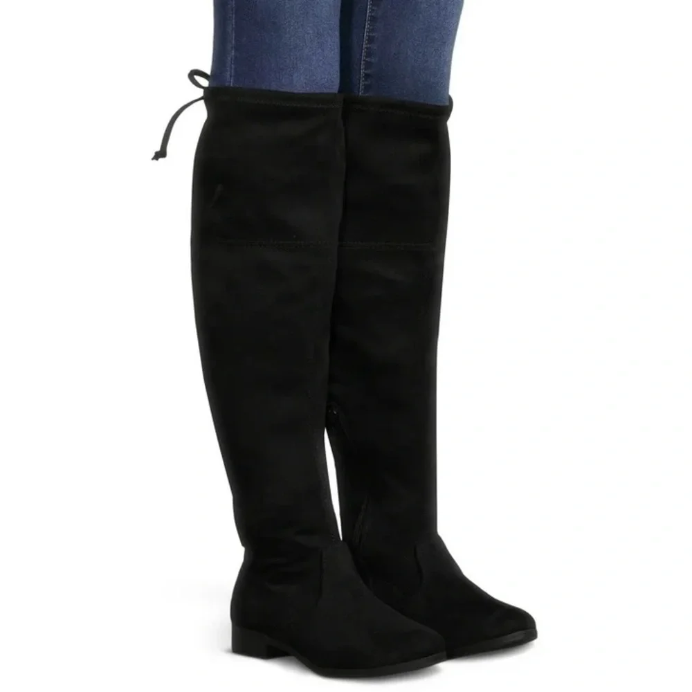 Time and Tru Steve Madden Boots women’s sz 8.5W Black Knee High, Wide Width EUC